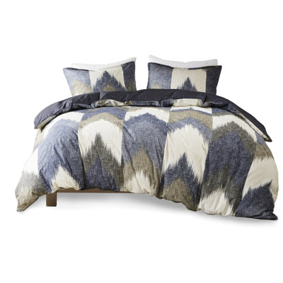 Modern Full/Queen Bedding - Printed Cotton With Print And 2 Coordinating Shams Button Closure Solid Reverse Feature Corner Ties For A Marvelous Bedroom 3 Piece Duvet Cover Pattern Finish Magnificent