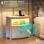 Fluted Curved Bedside Table with Human Sensor Light, Charging Station-62887747