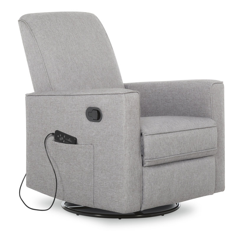 Evolur Raleigh Glider With Back Massager |Recliner| Rocker, Light Gray
