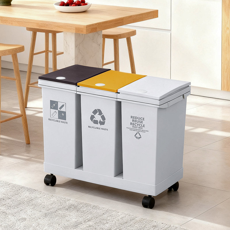 Plastic Touch Top Waste Bin, 36 L