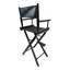 Chaise de réalisateur Casual Home, structure noire / toile noire, convient aux adultes, style pliable, 2 pièces / ensemble Populus