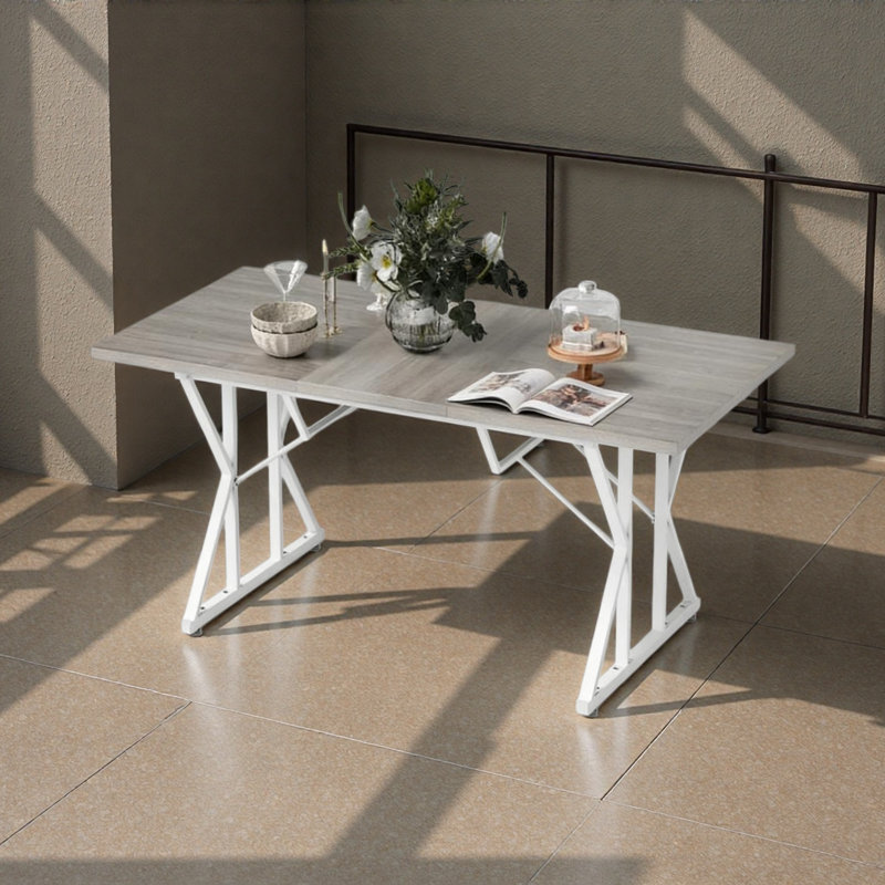 Table de salle à manger extensible de style moderne, table de cuisine extensible, Gris