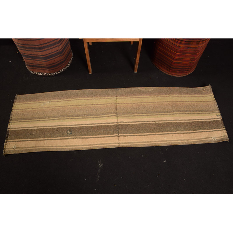 Tapis de style rétro turc Oushak Kilim beige pour l'extérieur et la cuisine - Style 7904