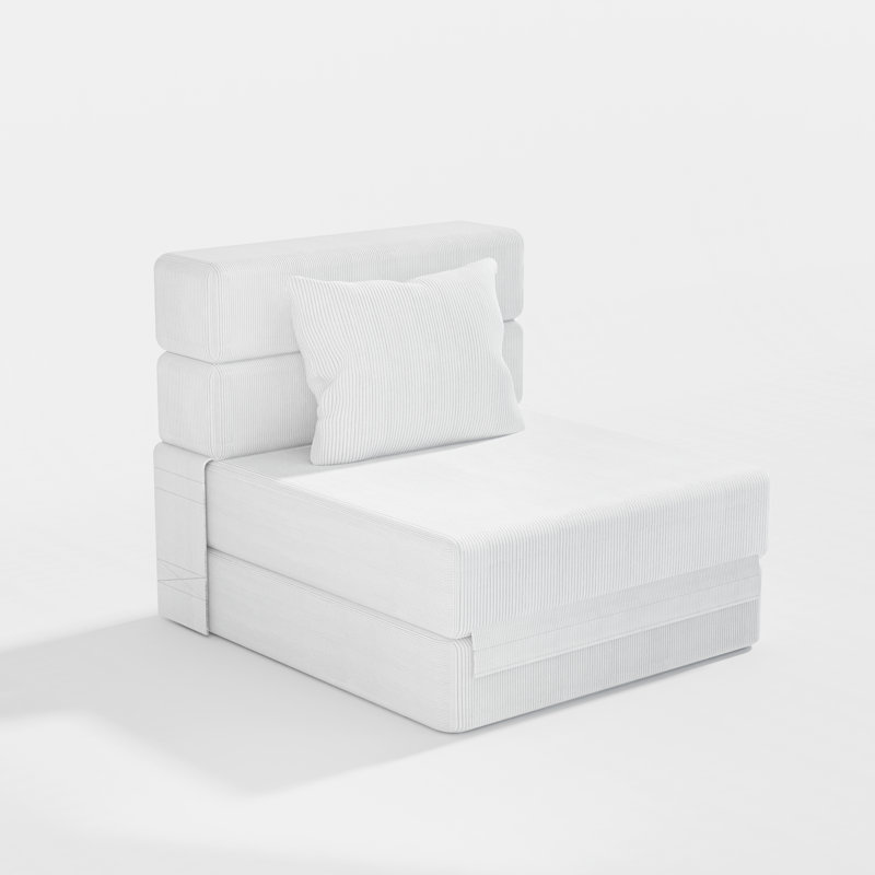 Canapé convertible en velours côtelé Boneless, Beige