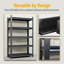 5-Tier Metal Storage Rack, Height-Adjustable, Can Be Split into Two Sections, Multi-Purpose Unit, Modern Industrial Style