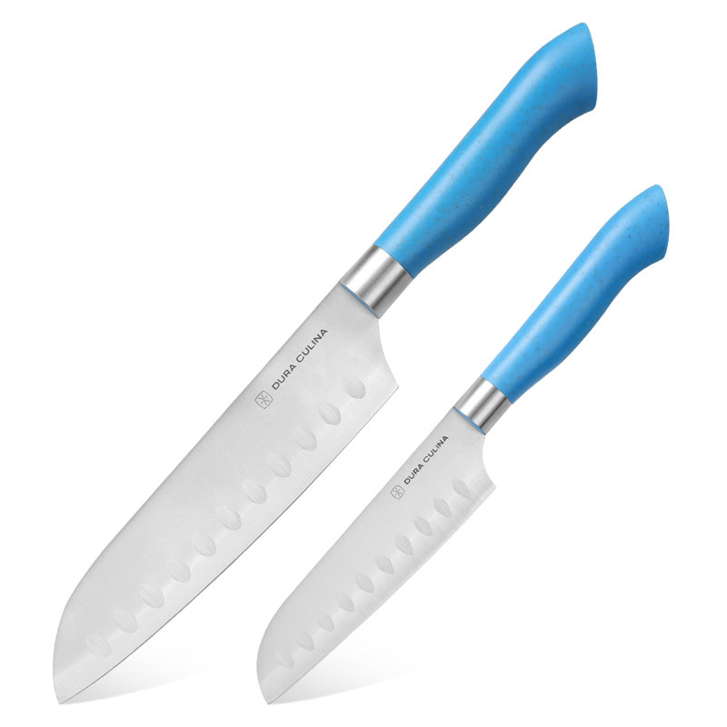 Ensemble de couteaux en acier inoxydable à haute teneur en carbone Dura Living Ecocut, Bleu