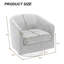Fauteuil demi-tonneau pivotant en mélange de coton brun clair avec base en bois massif Applewold-522018200