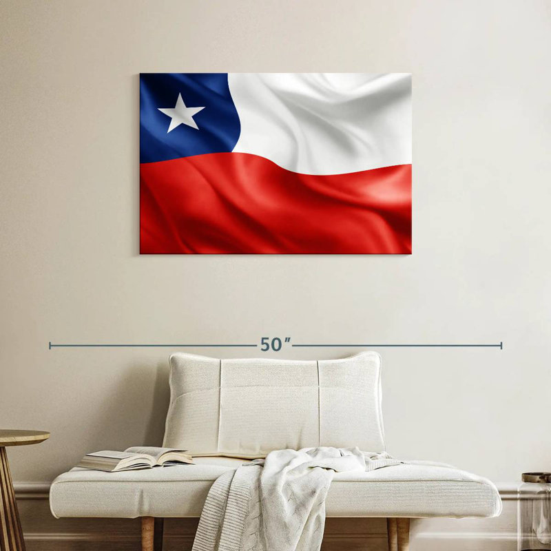 Waving Chile Flag, 24" H x 36" W