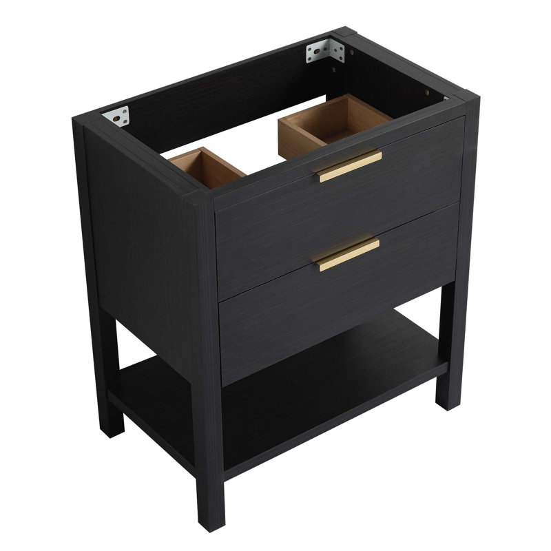 Contreplaqué de meuble-lavabo 30 po avec 2 tiroirs, Or