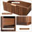 Lyra 3 Drawer Nightstand Set of 2, Fluted Wood Nightstand, Bedside Table Set of 2, 23.9'' H X 22.8'' W X 15'' D, Walnut-373400369-373400367