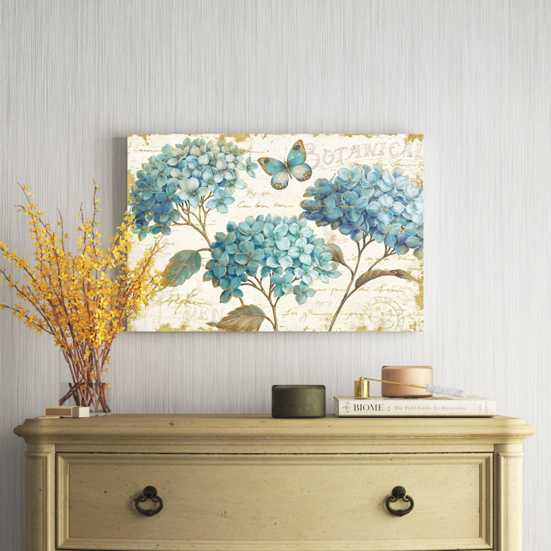 «Blue Garden I» par Daphne Brissonnet, reproduction d'art sur toile tendue, H 20 po x l 30 po, Toile tendue, Non