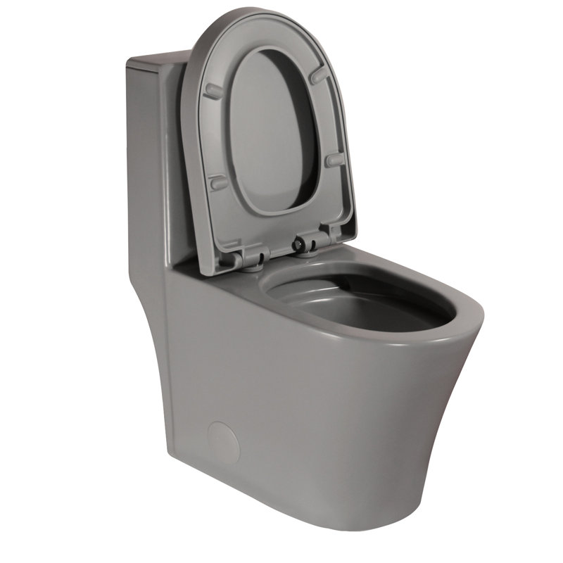 Dual Flush Grey Toilet - 1.1/1.6 , 1000G Map Score, Skirted Design, Water Saving, Comfort Seat Matte Elongated Bowl, Seat, Concealed