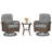 3 Pcs Patio Swivel Rocker Set Gliding Bistro Furniture Set With Tempered Glass Table-594059707