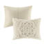 Ensemble de housse de couette 3 pièces très grand / très grand taupe. 100% coton pour un sommeil de rêve. Chenille médaillon. 2 taies décoratives assorties. . Serenity lavable - taupe Attrait. Snugness. Détail. Chaleur à la machine-122450269-122450273