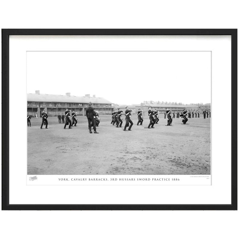 York, Cavalry Barracks, 3Rd Hussars Sword Practice 1886 1 Piece Single Picture Frame Wall Art, 45cm H x 60cm W x 2.3cm D