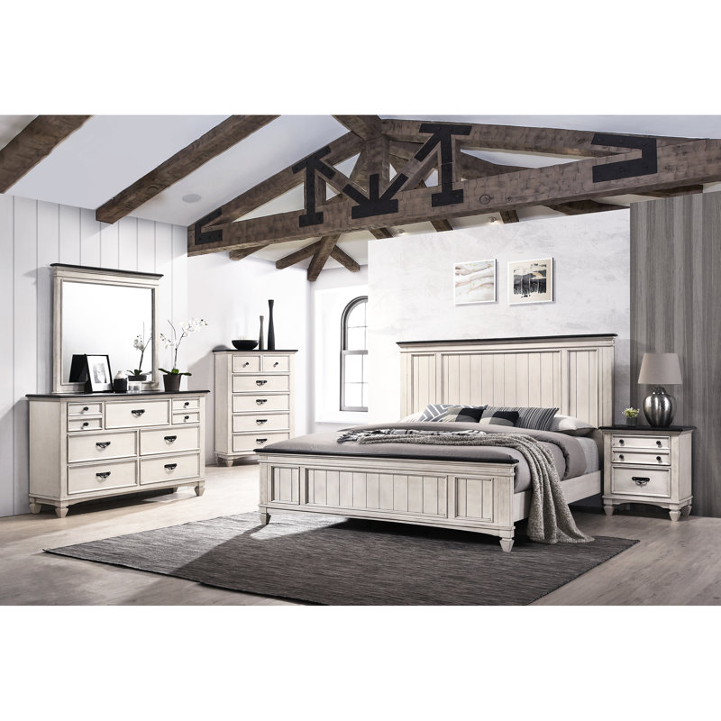 Table de chevet pour chambre à coucher à deux tons: deux tiroirs robustes et à deux tons pour la chambre à coucher: rangement fiable