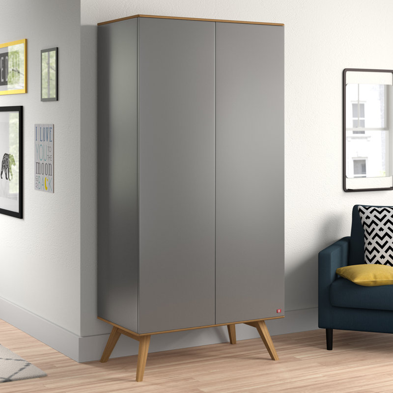 Horta 2 Door Wardrobe, Dark Grey