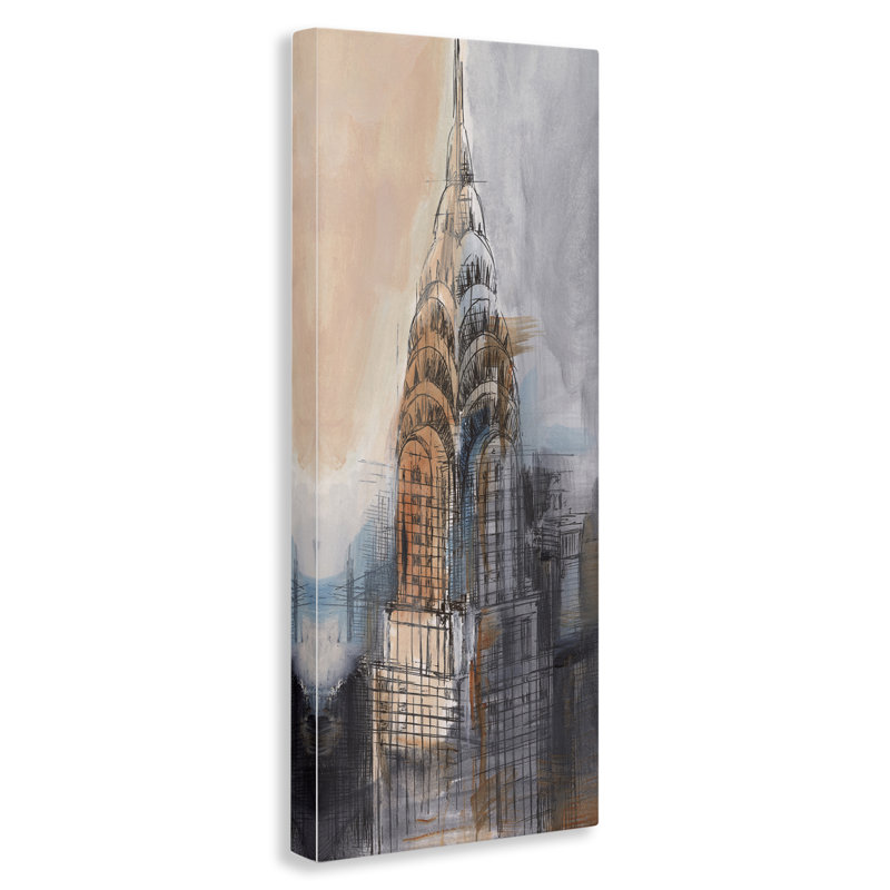  «City Tower», art mural sur toile par Ethan Harper, H 24 po x l 10 po