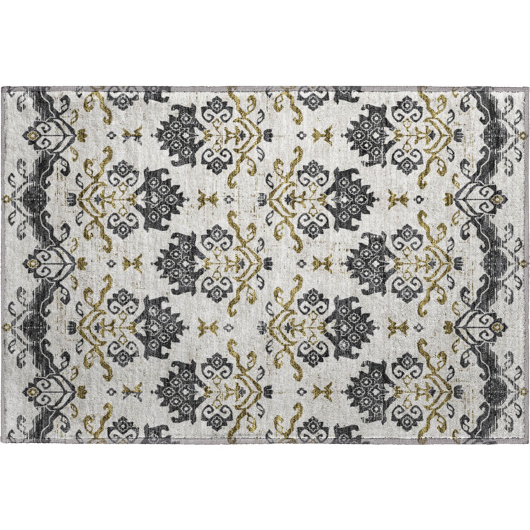 Premium Machine Washable Prisco Black Rug