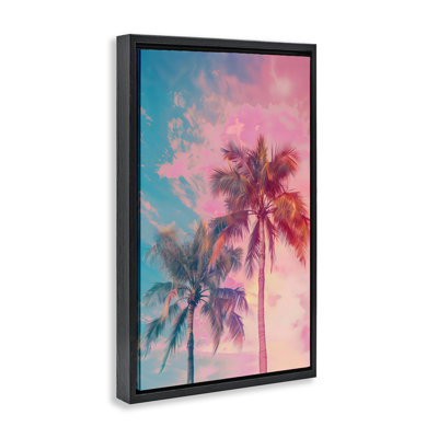 Sunset Palm Dream Floating Frame, design by LSR Design Studio