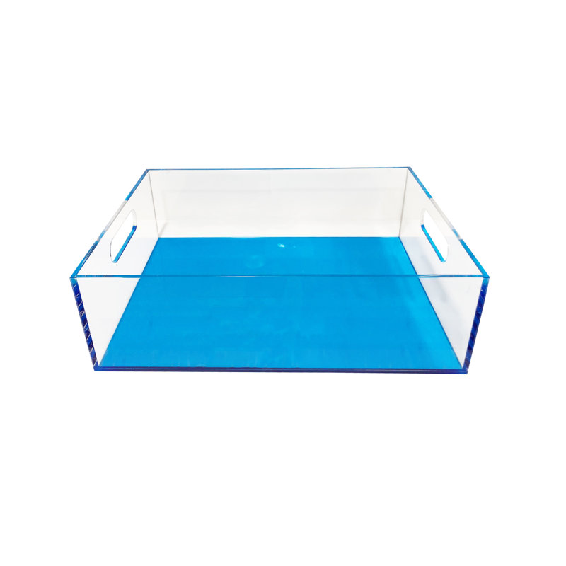 Bac en plastique Lucite, Bleu