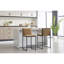 Counter Height Bar Stools Set Of 2, Upholstered Linen Bar Chairs, Metal Footrest And Frame For Kitchen,Dining Room,COFFEE