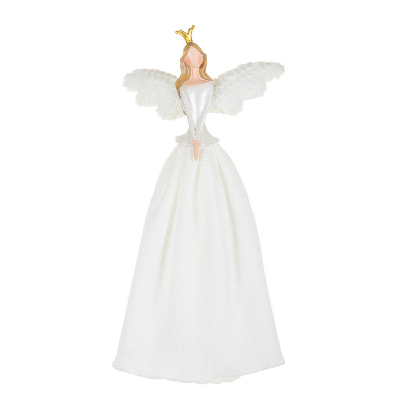 Décoration pour sommet de sapin blanc avec anges blanc