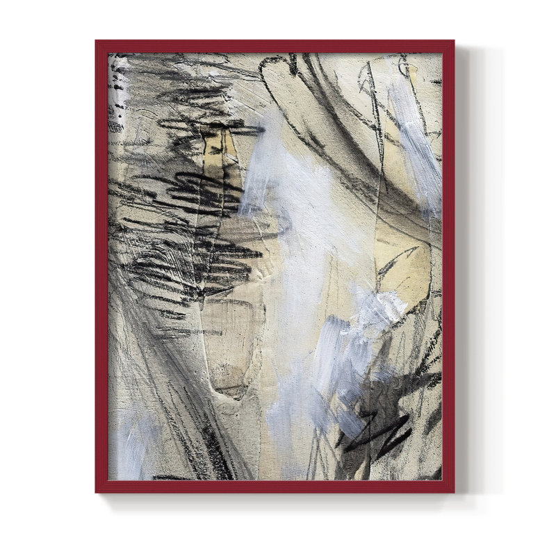 «Masked Notes VI», reproduction encadrée - bois massif, H 10 po x l 8 po, Rouge