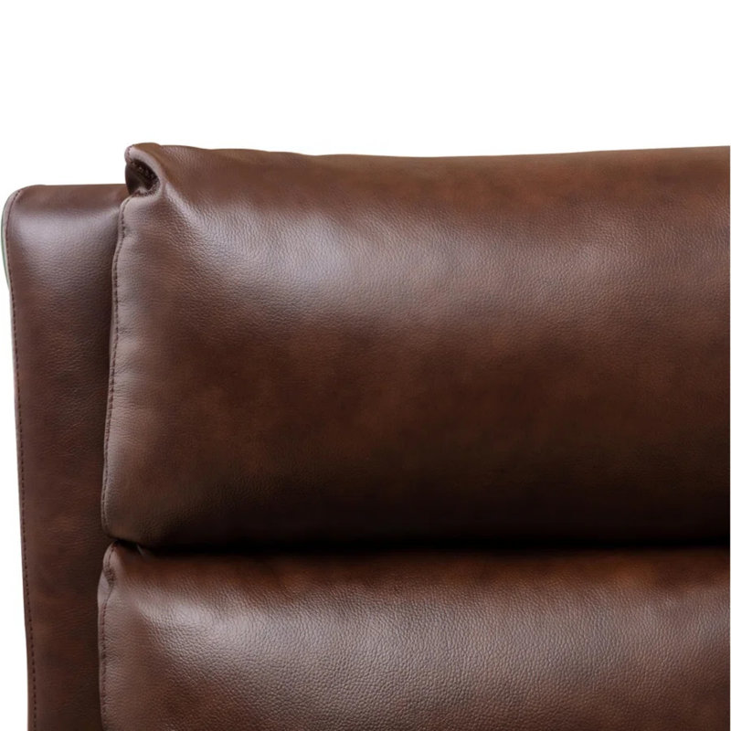 Ensemble de salon inclinable en cuir véritable 3 pièces Serlin avec fauteuil inclinable par pression, canapé inclinable manuel et causeuse avec console et porte-gobelets