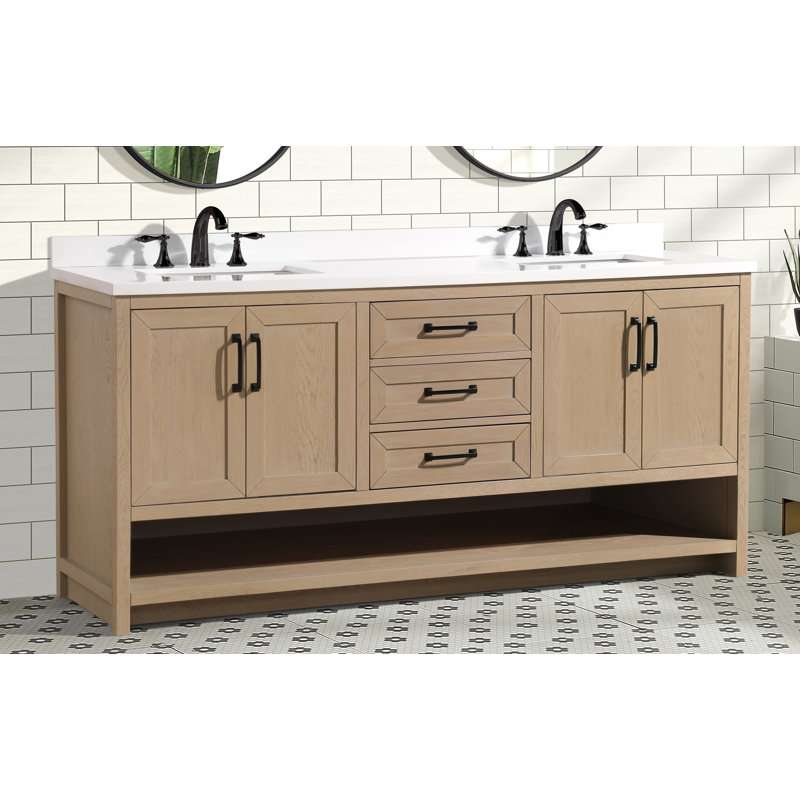 Ari Kitchen & Bath Venice 72" Double Bathroom Vanity Set | Wayfair