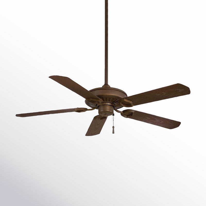 54" Sundowner 5 - Blade Standard Ceiling Fan with Pull Chain, Oil Rubbed Bronze with Dark Maple Blades