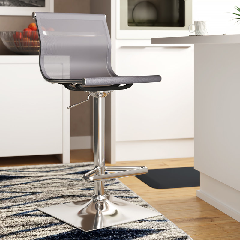 Tabouret de bar pivotant à hauteur réglable Rhett, Argent