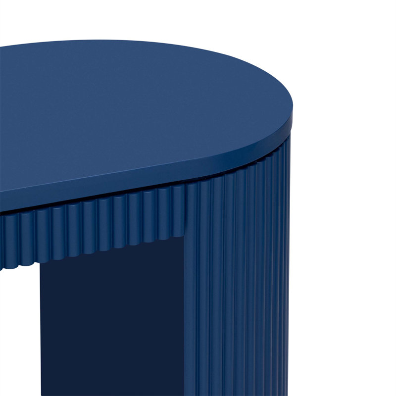 Console incurvée à rayures verticales distinctives, parfaite pour rehausser la décoration intérieure et ajouter de la fonctionnalité