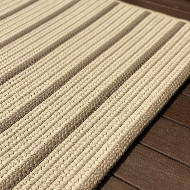 Tapis intérieur / extérieur en polypropylène tressé à la machine Rectangle Brocky, Rectangle 12 pi x 15 pi