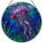 7.8"H Jellyfish Ocean Stained Glass Window Panel-1000147357