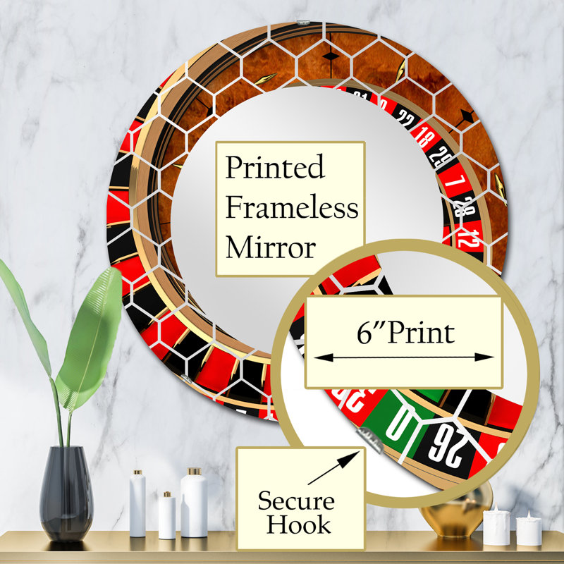 Spiral Roulette - Miroir mural moderne, 32 po x 32 po