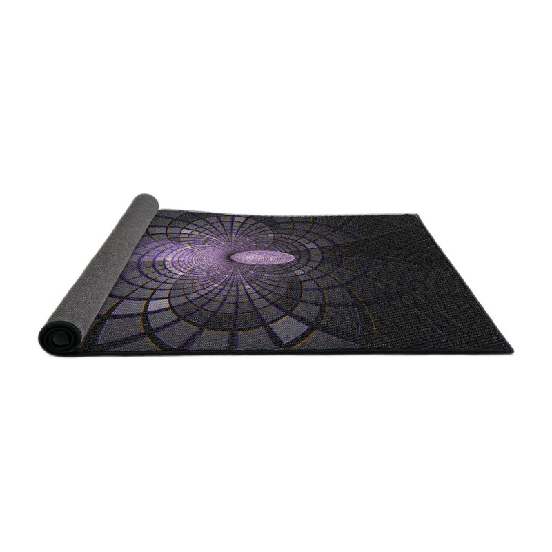 Tapis noir/zone violet Zies, Rond 4 pi