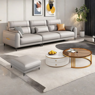 American-style light luxury straight row sofa