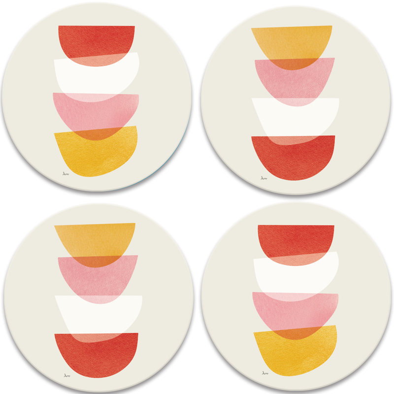Ensemble de quatre sous-verres Mid-Mod Balance