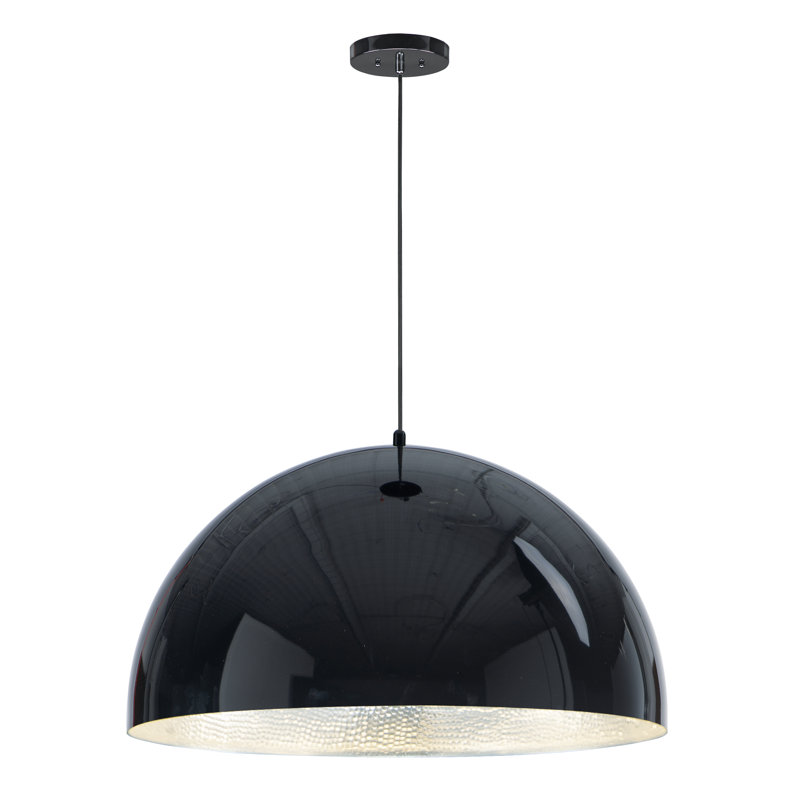 Pizano 1 - Light LED Unique/Statement Pendant, Black, 8" H x 14" W x 14" D