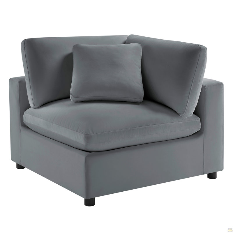 Chaise de coin Caylie - gris anthracite, Polyester gris anthracite