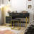 Black Dresser Table Desk with Mirror Makeup Vanities with 4 Drawers 29.53"H x 17.72"D x 39.37"W-917577099