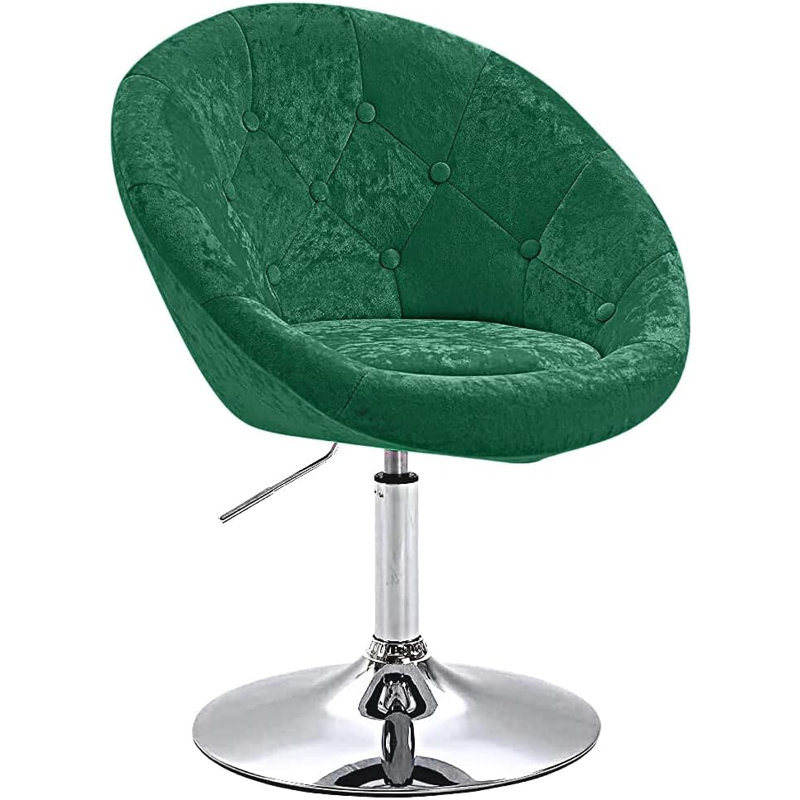 Ailisha Adjustable Height Counter Stool with Metal Frame, Green