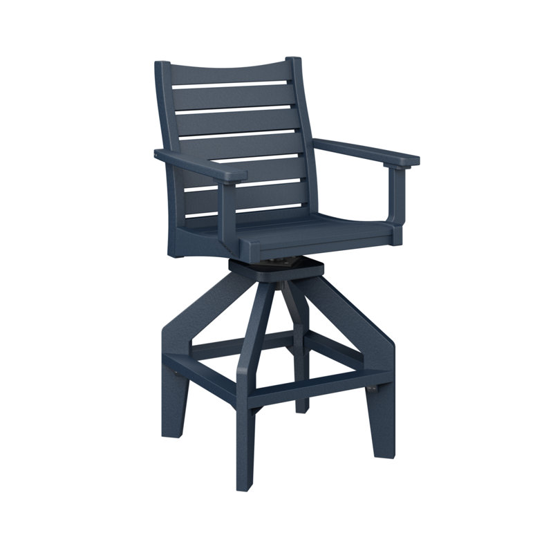 Berlin Gardens Bristol Swivel Chair, 26.5", Navy Blue