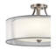 Plafonnier semi-encastré 28 lumières en étain antique 28 po avec organza blanc et abat-jour en verre satiné 28 po Lacey