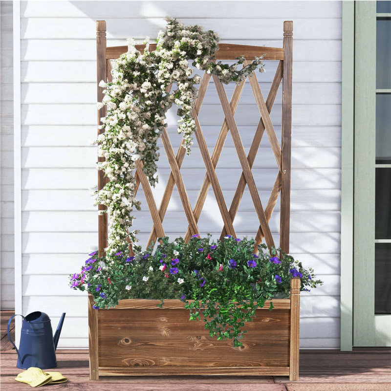 Bloxom Wood Planter Box, 115cm H x 36.5cm W x 64cm D
