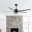 Ventilateur de plafond 65 po à 5 pales avec lumières DEL et télécommande Rivenbark