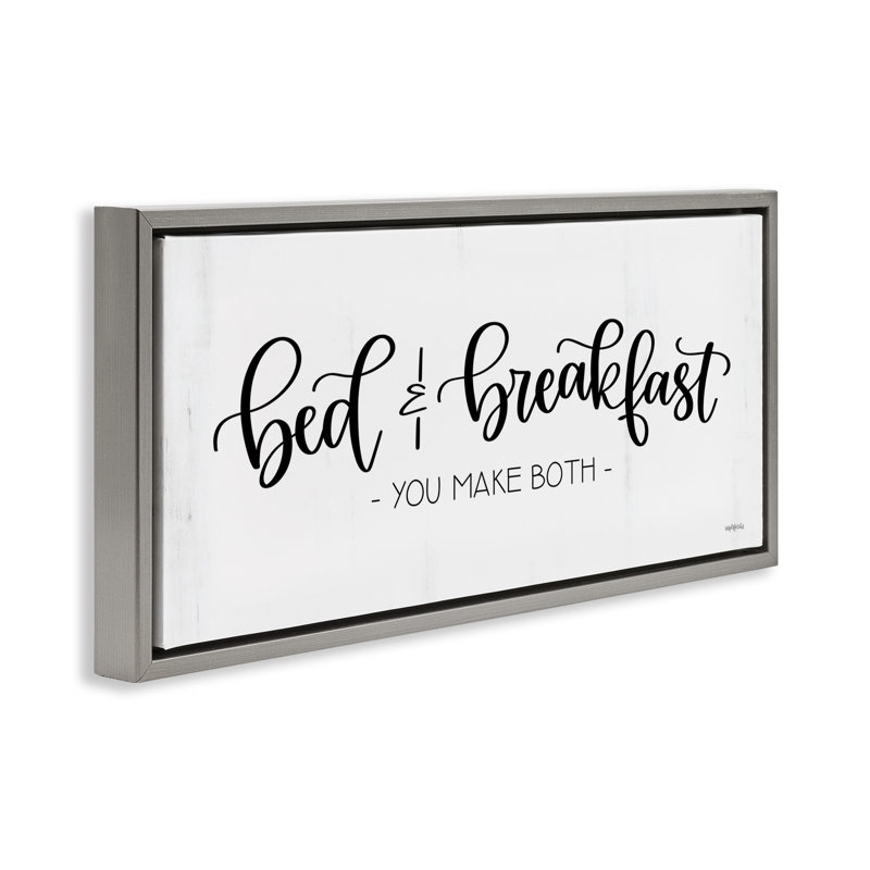 Art mural sur toile Bed & Breakfast, H 11 po x l 25 po, Cadre flottant gris lustré