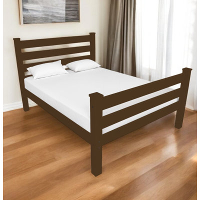 Coffee Solid Wood Full Bed Frame