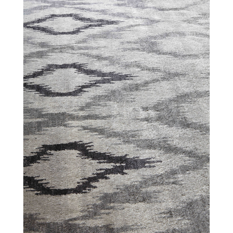 Bamboo Silk Ikat Area Rug, Rectangle 10' x 14'